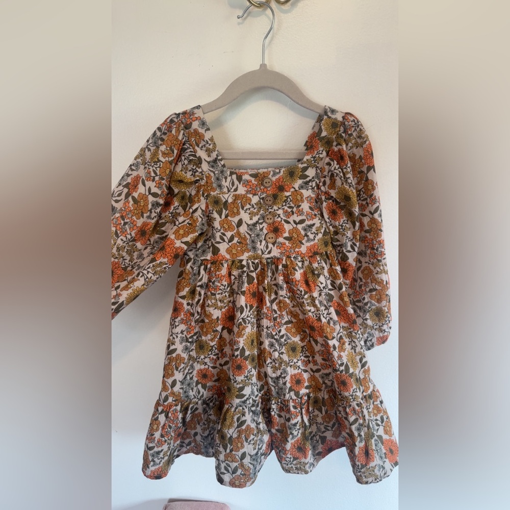 Cheeky Plum Autumn Floral Dress 3T